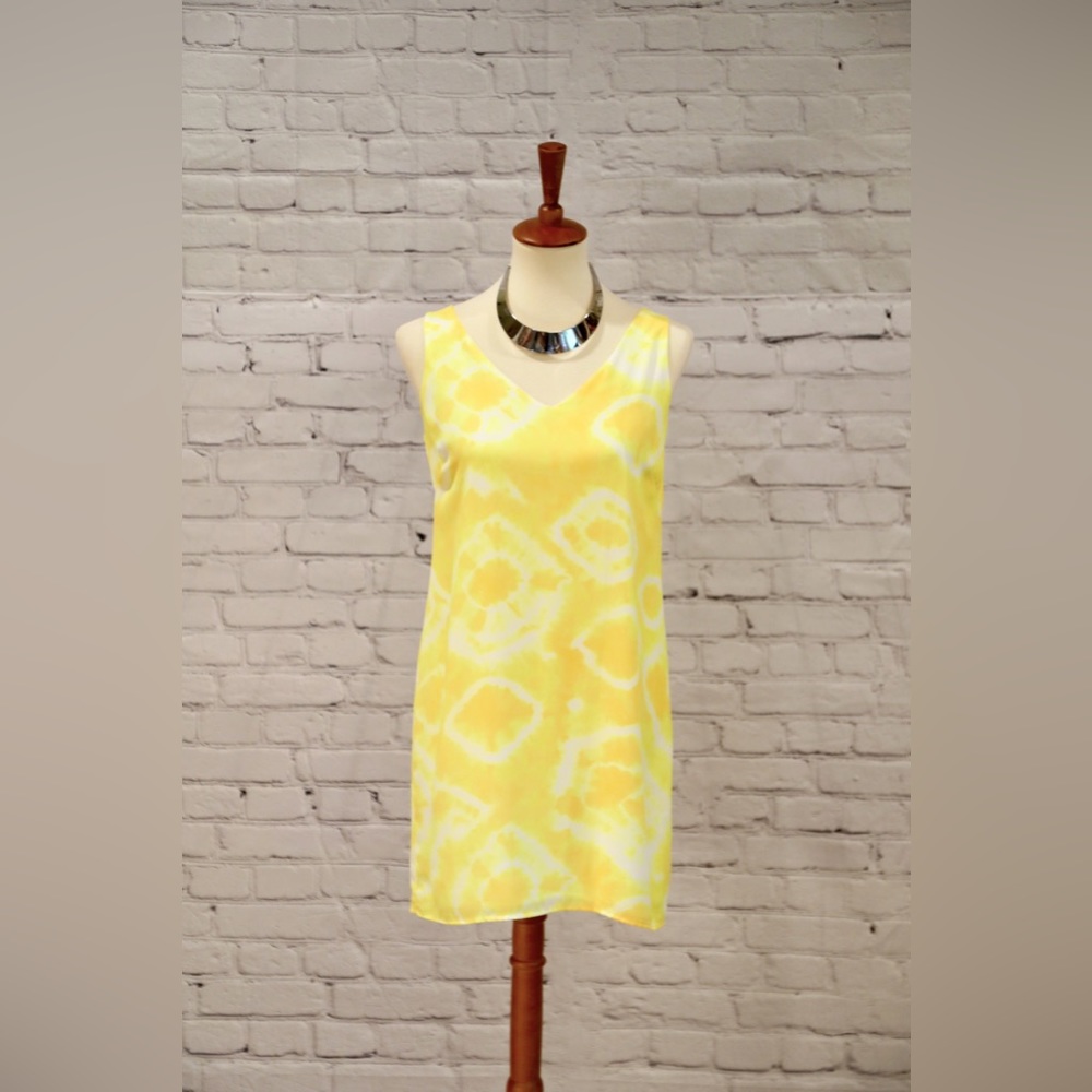 Eight sixty yellow shift dress with back sash XS & S